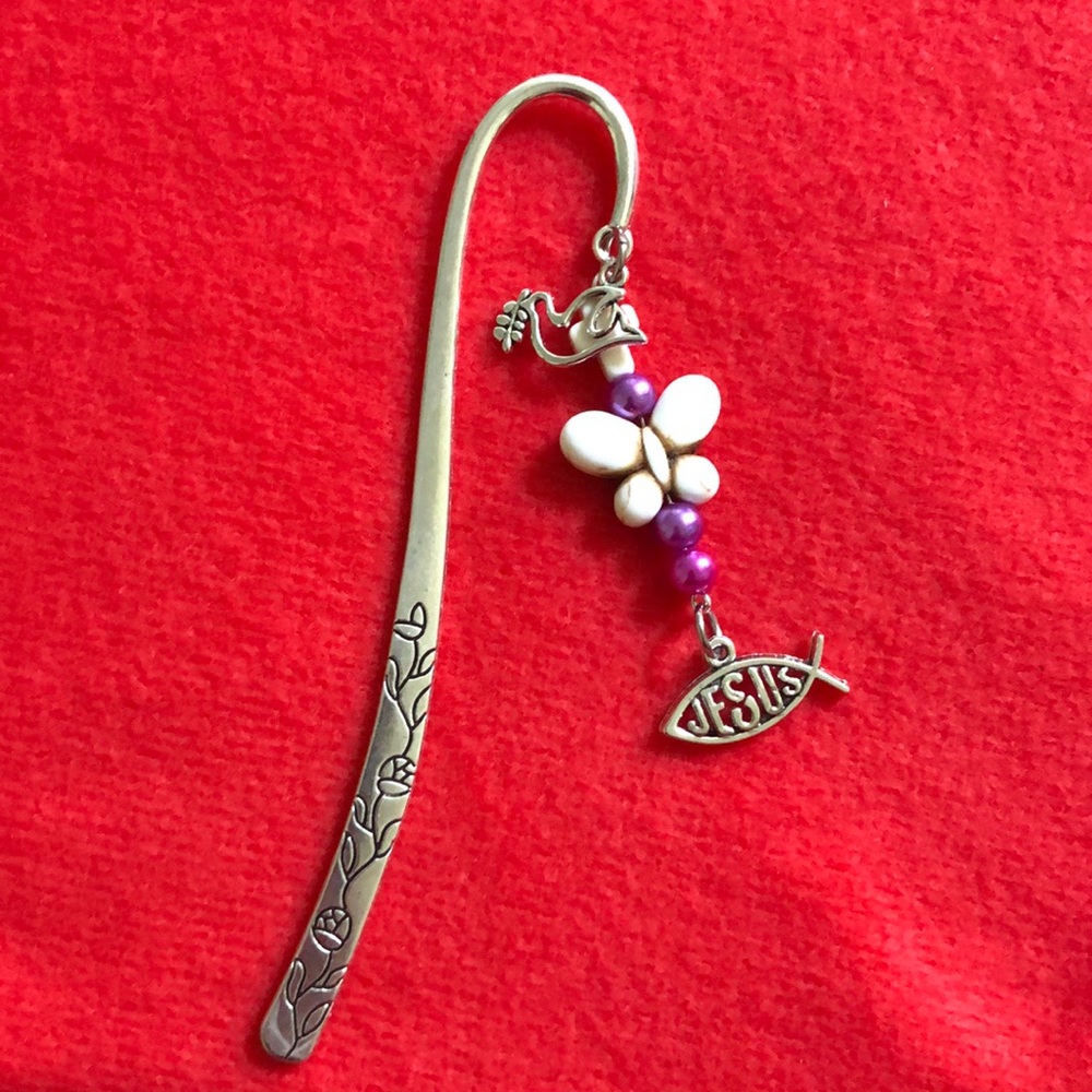 NWT, Handmade by A Charmed Life. Silver, Bible Bookmark